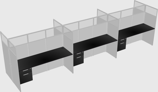 Shared rectangular cubicle
