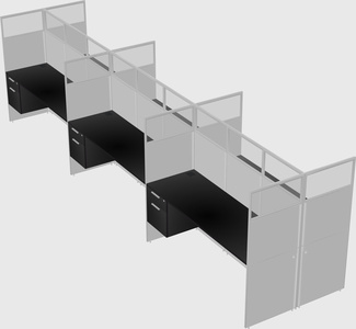 Shared rectangular cubicle