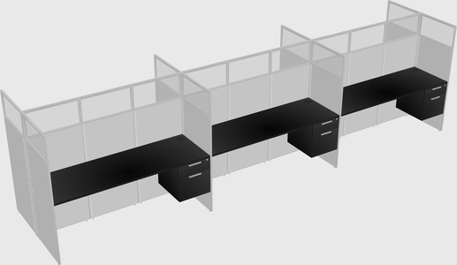 Shared rectangular cubicle