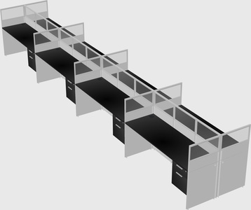 Shared rectangular cubicle