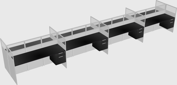Shared rectangular cubicle