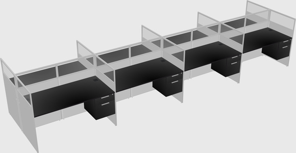 Shared rectangular cubicle