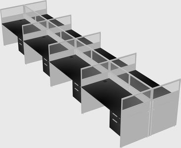 Shared rectangular cubicle