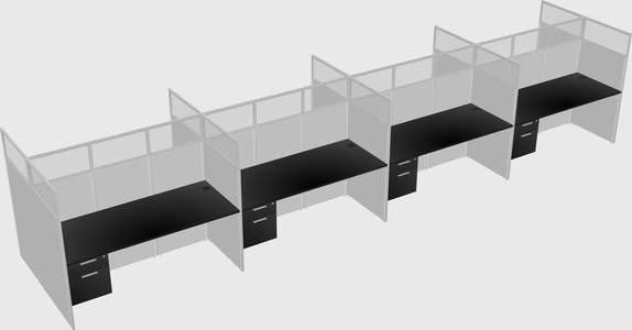 Shared rectangular cubicle