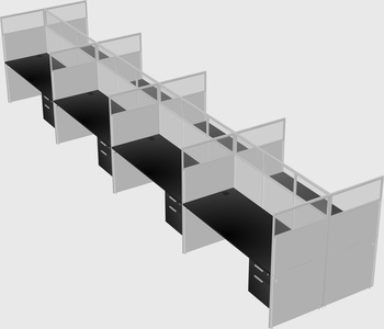 Shared rectangular cubicle