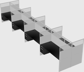 Shared rectangular cubicle