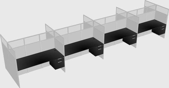 Shared rectangular cubicle
