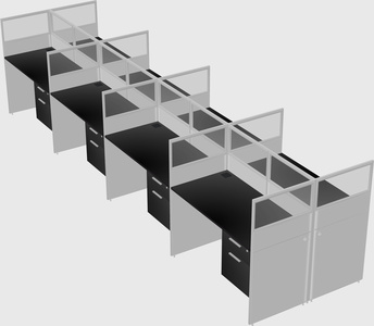 Shared rectangular cubicle