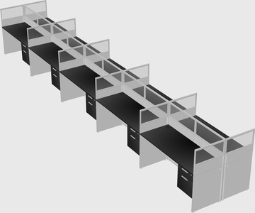 Shared rectangular cubicle
