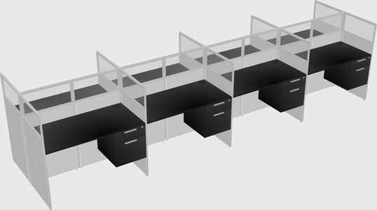 Shared rectangular cubicle