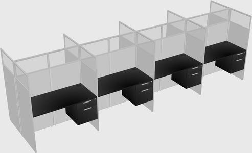 Shared rectangular cubicle
