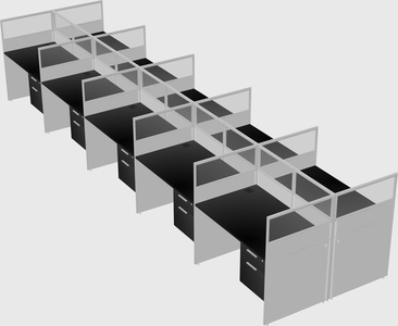 Shared rectangular cubicle