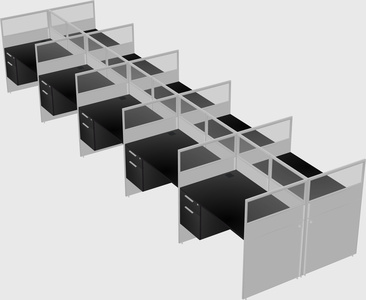 Shared rectangular cubicle