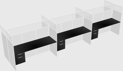 Shared rectangular cubicle