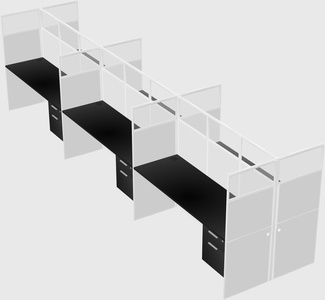 Shared rectangular cubicle