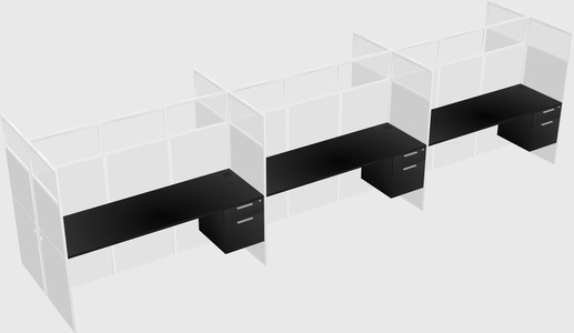 Shared rectangular cubicle
