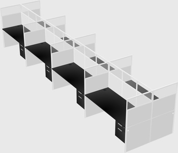 Shared rectangular cubicle