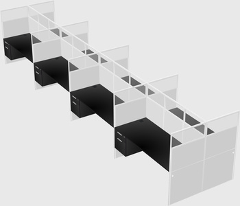 Shared rectangular cubicle