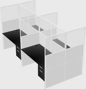 Shared rectangular cubicle