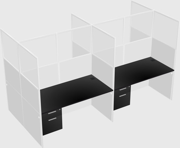 Shared rectangular cubicle