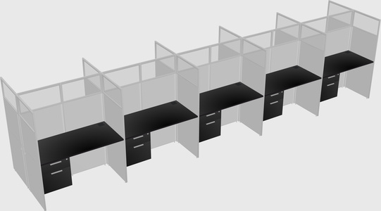 Shared rectangular cubicle