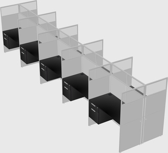 Shared rectangular cubicle