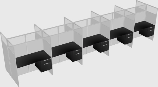 Shared rectangular cubicle