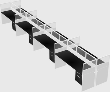 Shared rectangular cubicle