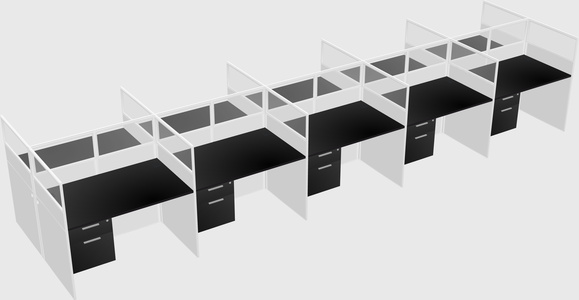 Shared rectangular cubicle