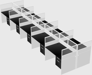 Shared rectangular cubicle