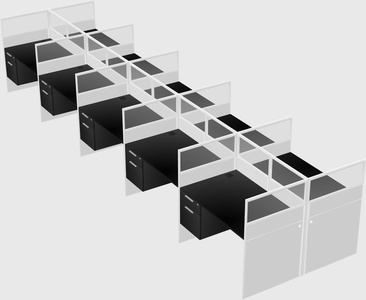 Shared rectangular cubicle