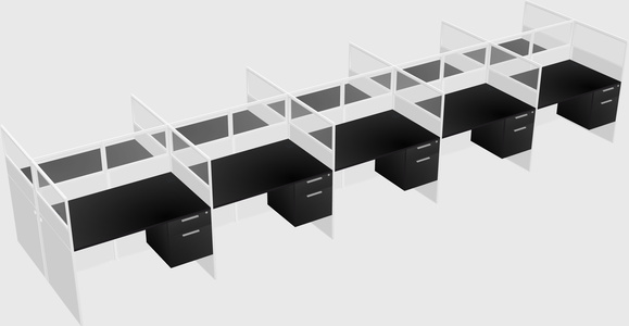 Shared rectangular cubicle