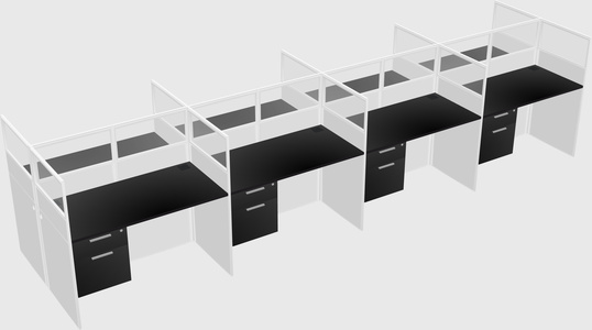 Shared rectangular cubicle