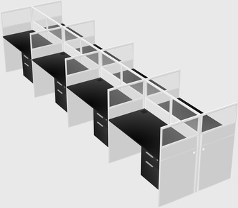 Shared rectangular cubicle