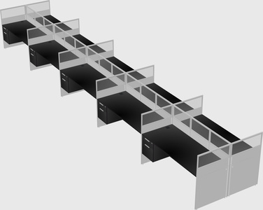 Shared rectangular cubicle