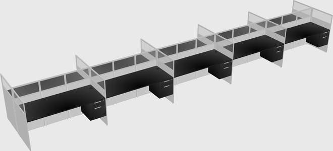 Shared rectangular cubicle