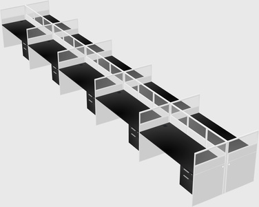 Shared rectangular cubicle