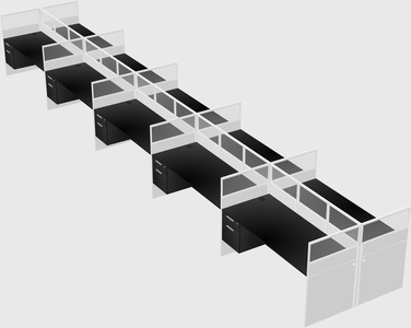 Shared rectangular cubicle