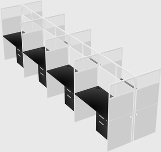 Shared rectangular cubicle