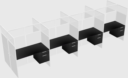 Shared rectangular cubicle