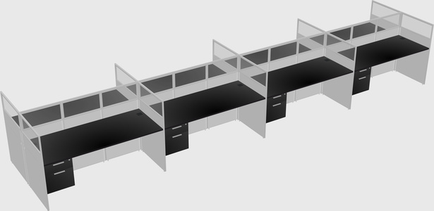 Shared rectangular cubicle