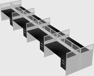 Shared rectangular cubicle