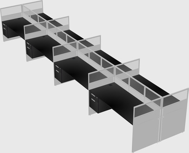Shared rectangular cubicle
