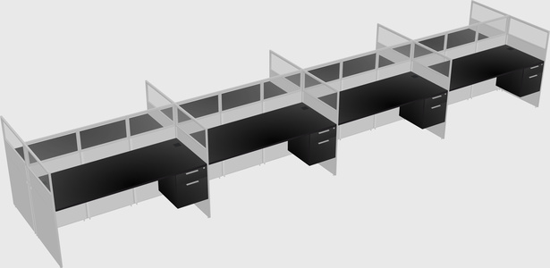 Shared rectangular cubicle