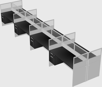 Shared rectangular cubicle