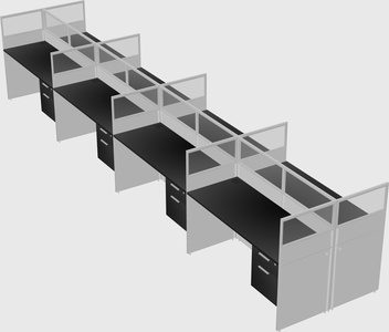 Shared rectangular cubicle