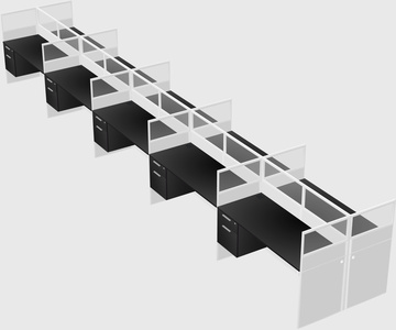 Shared rectangular cubicle