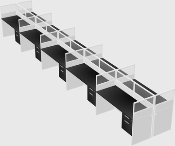Shared rectangular cubicle