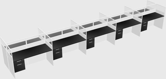 Shared rectangular cubicle