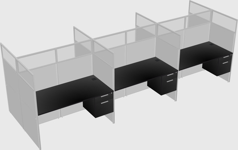 Shared rectangular cubicle